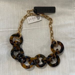 New! J Crew Necklace Tortoise pattern link with gold tone chain. 🌟